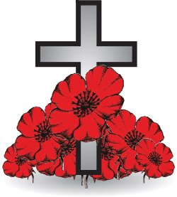 cross and poppies